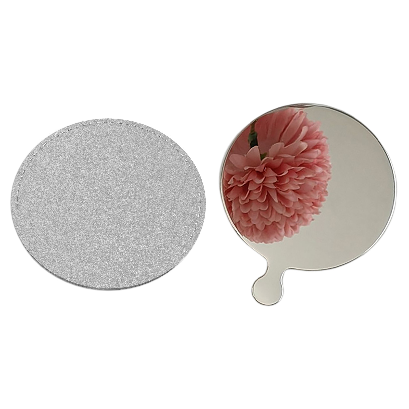 Fábrica en stock espejo cosmético al por mayor espejo de maquillaje portátil extraíble redondo espejo de acero inoxidable regalo pequeño espejo