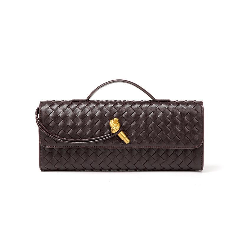 Woven Shoulder Baguette Bag Niche Luxury Horizontal Clutch Evening Bag Crossbody Versatile Fashion Elegant Bag - Thumbnail 4