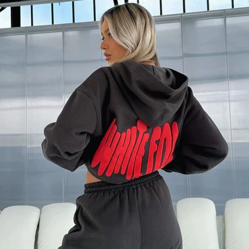 Новые европейские и американские дамы трансграничные весна, осень и зима новые свитера модные спортивные костюмы с длинными рукавами с капюшоном свитера две части