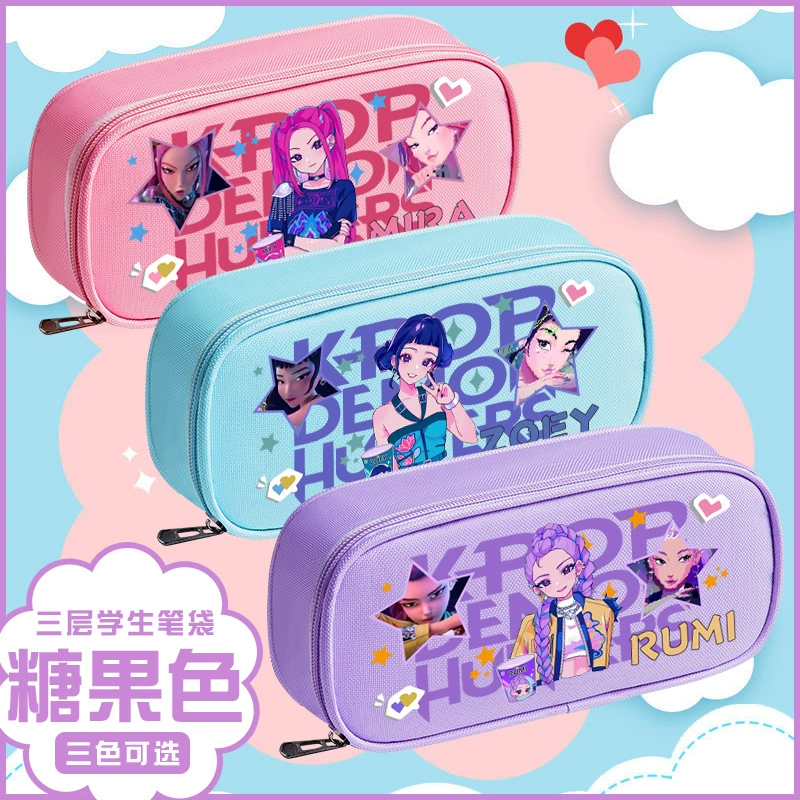 Capacious cartoon pencil case for students, oxford cloth