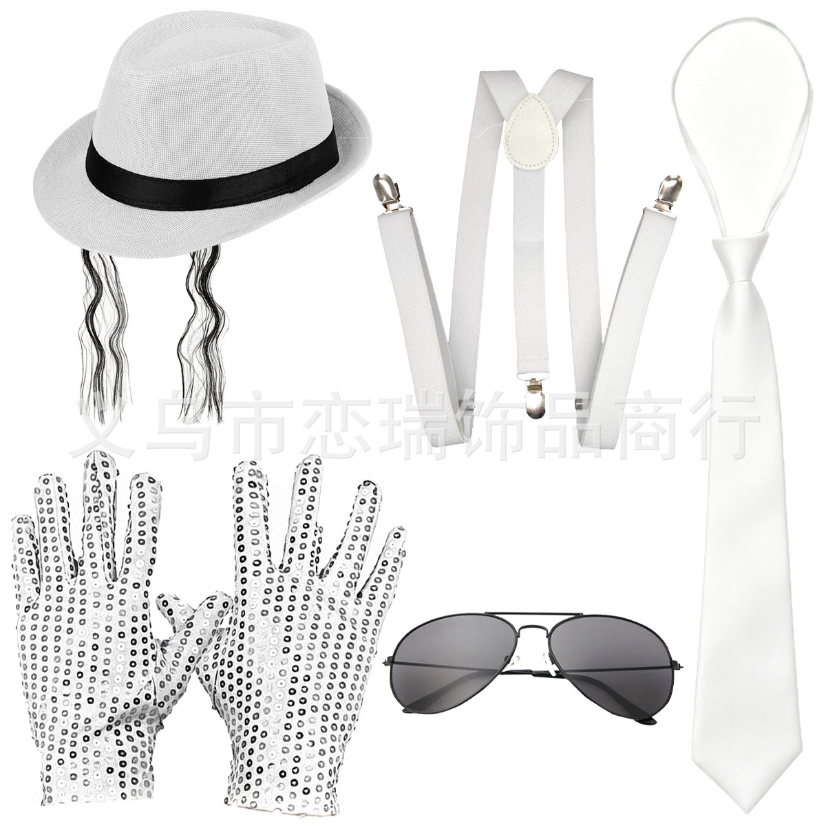 70s DISCO espectáculo accesorios esquinilla sombrero corbata guantes cinturón hombre conjunto Xiaoyin TEMU en stock