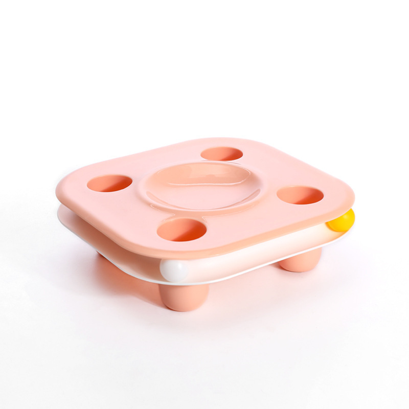 Cruz-frontera gato tazón anti-knock perro tazón multi-funcional snack tazón educativo perro juguete húmedo y seco separación mascota comida tazón