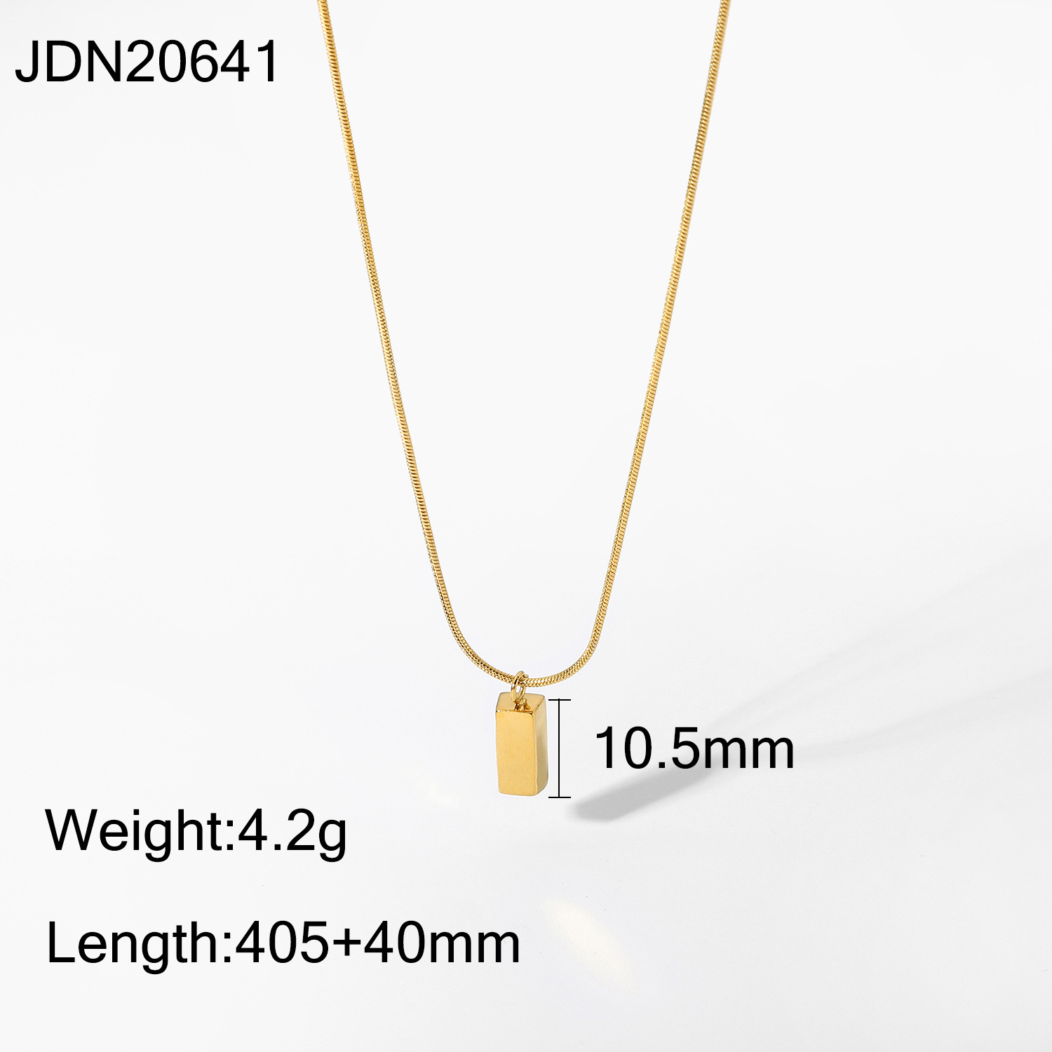 Simple Three-dimensional Stainless Steel Rectangular Pendant Necklace Wholesale Nihaojewelry display picture 7