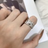 Brand design stone inlay for beloved with letters, zirconium, fashionable ring, Korean style, trend of season