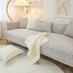 Nordic washed 100% cotton sofa pad modern seat cushion inn anti-slip embroidered sofa cover set universal cover year-round rag