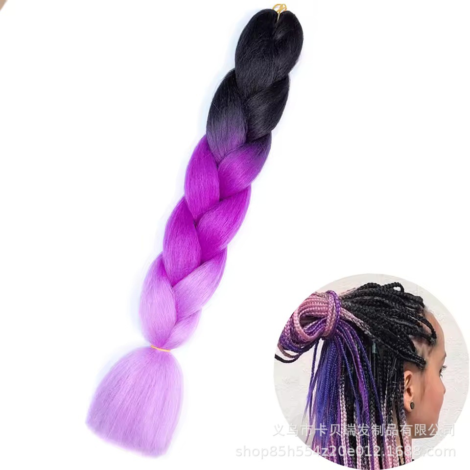 Xuchang pelucas al por mayor seda de alta temperatura teñido africano gran trenza jumbobraid fibra química colorida trenza sucia venta caliente