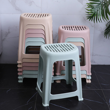 塑料凳子家用餐厅高凳子简约客厅独凳加厚可叠放特厚简易方凳胶月