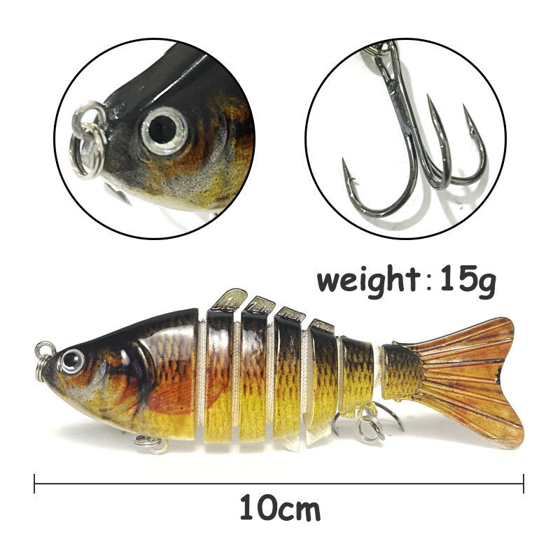メーカー Luya ハードベイトマルチセクション魚模擬餌 10 センチメートル/15 グラムプラスチック 7 セクション餌マルチカラー|undefined