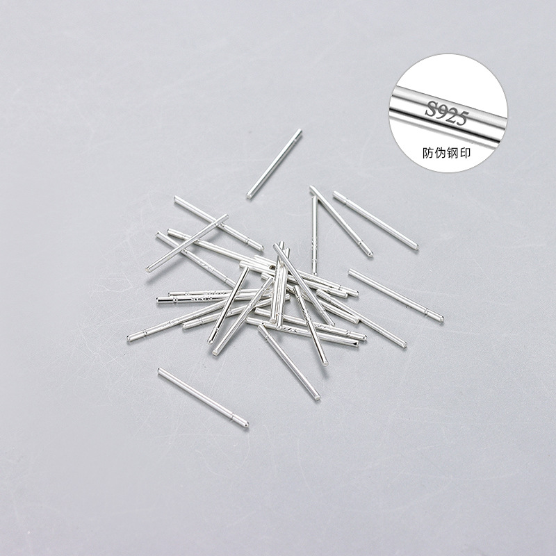 S925 Sterling Silver Ear Punch Ear Pin Ear Stick Silver Ear Stick Japanese-Korean Style DIY Earrings Earrings Accessories