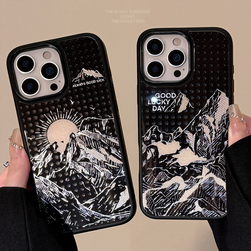 Gilded Phone Case for Apple 17 Pro Max Protective Cover iPhone 16 Sunrise Golden Hill 12 Compatible with 15 Personalized Glass