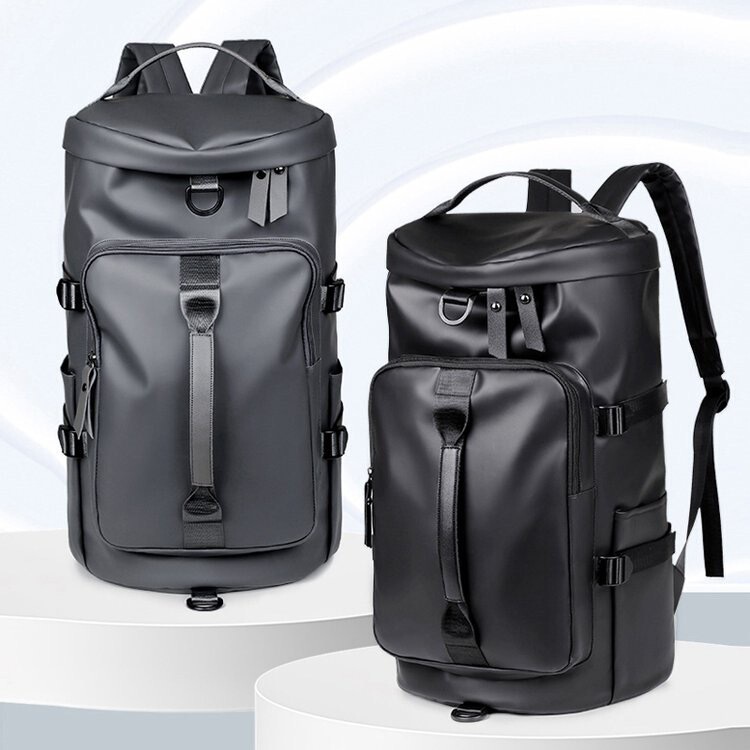 Short-Distance Travel Bag, Large-Capacity Leather Storage Bag, Multi-Functional Men's and Women's Hiking Bag, Handbag, Backpack for Men