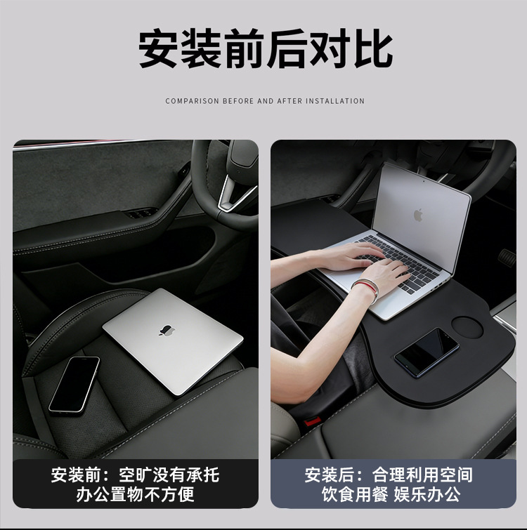 Suitable for Tesla's New Model Y/Yl/3 Car Interior Folding Small Table Board, Passenger Seat Computer Camping Accessory