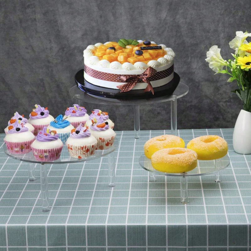 Acrylic Cake Display Stand Round Dessert Display Stand Three-Piece Wedding Cake Stand Acrylic Cake Display Stand Round Dessert Display Stand Three-Piece Wedding Cake Stand