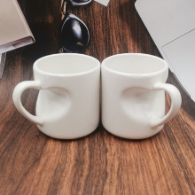 外贸情侣马克杯定制创意心形陶瓷水杯高颜值情人节礼品咖啡杯出口