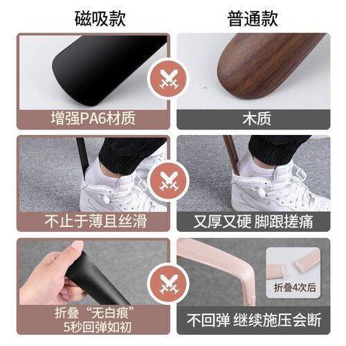 Magnetic shoe puller with long handle, shoe wearing magic device, household shoe puller, ultra-long shoe hook, shoe scraper