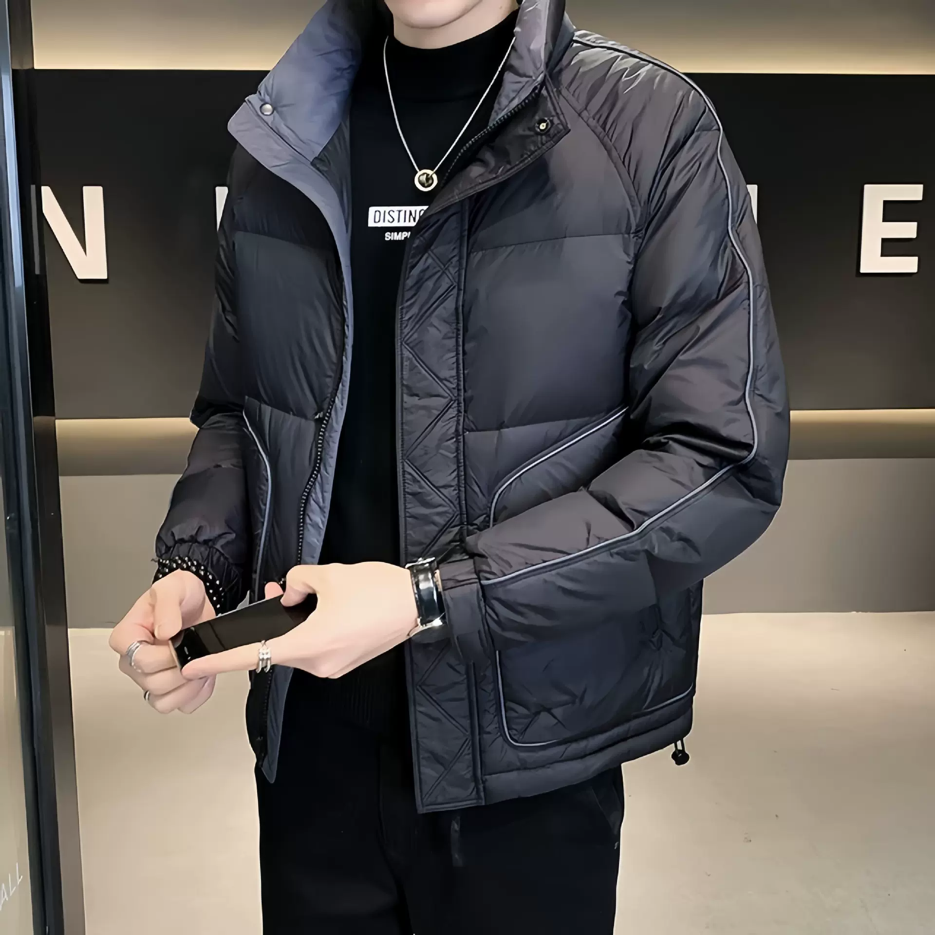 羽绒服男冬季2025时尚轻薄帅气休闲高端潮牌加绒加厚保暖男士外套