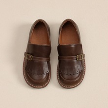 英伦风牛皮女童软底流苏春秋复古乐福鞋宝宝一脚蹬皮鞋儿童鞋子潮