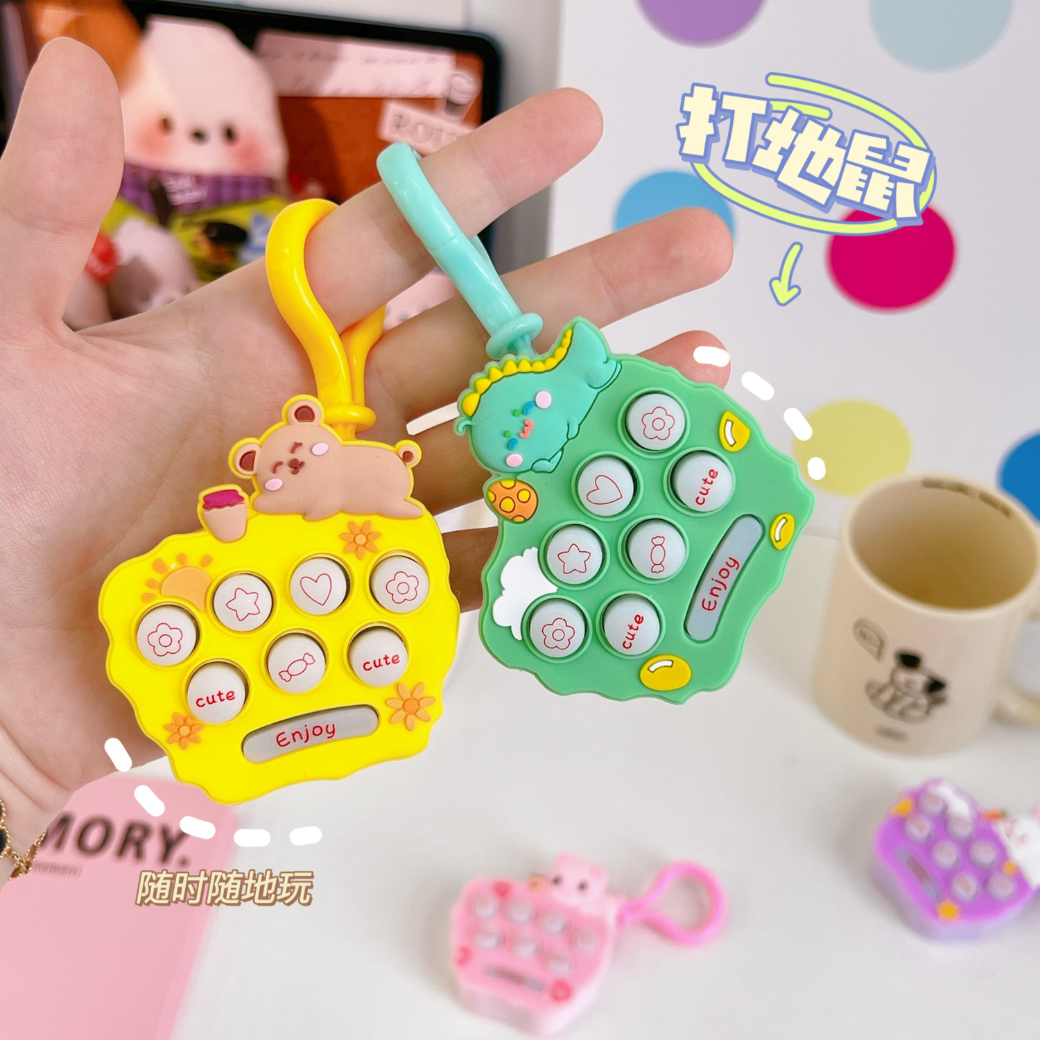 originality Tetris recreational machines Key buckle Puzzle Sweet Reminiscence Pendants toy Bag Pendant