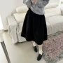 中长款松紧腰显瘦宽松伞裙