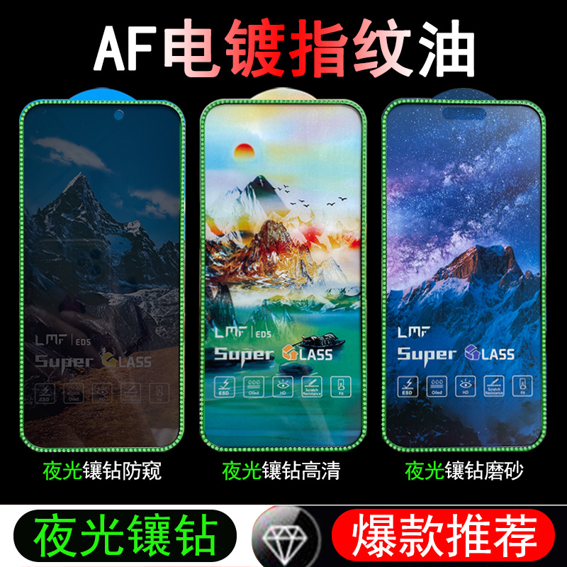 Suitable for Apple 17 Diamond Tempered Film, 16Pro Electroplated Phone Film, 15 Luminous, 14Max Diamond-Encrusted Phone Diamond Film