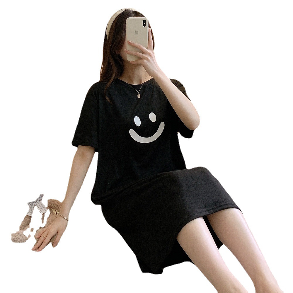 Corea del Sur Comercio exterior transfronterizo camisón de estilo coreano de las mujeres de verano de manga corta de media longitud de dibujos animados dulce lindo desgaste exterior Sudeste Asiático