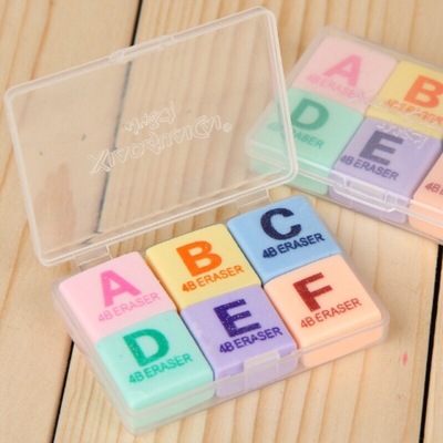 an eccentric talent Draw Dedicated Cleanse 4B letter ABC eraser Combination 6 box-packed lovely originality gift