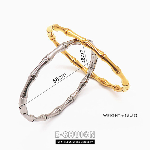 Simple and elegant style golden bamboo titanium steel plain bracelet ins internet celebrity same style solid stainless steel hand jewelry wholesale