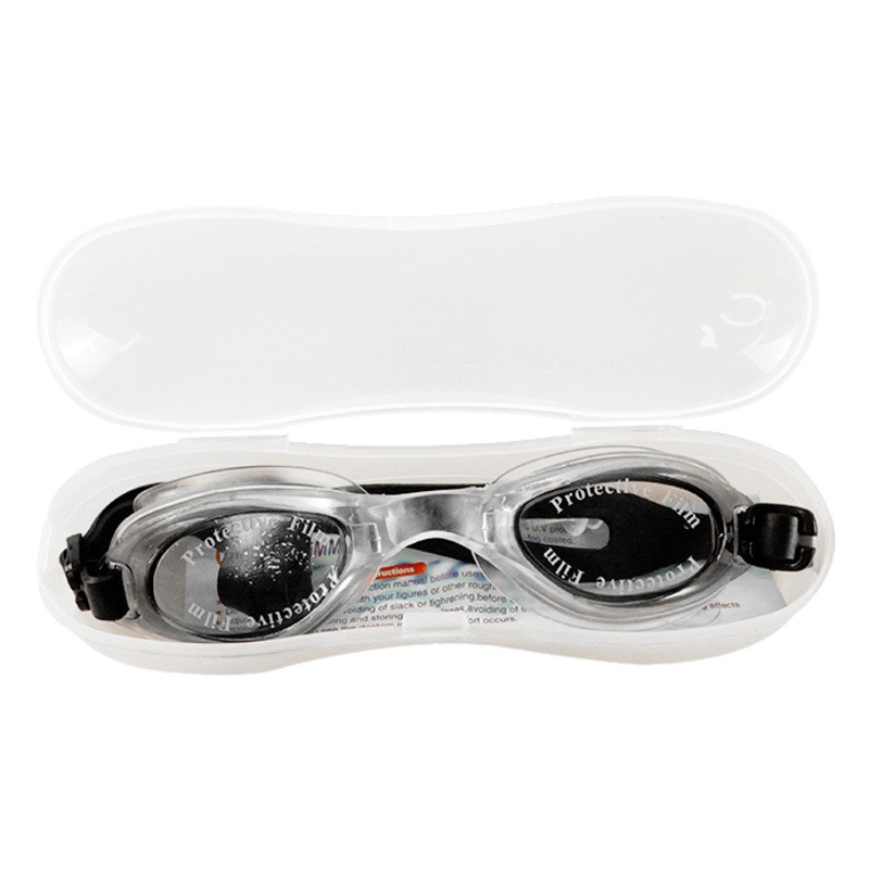 Factory in stock transparent swimming goggles diving waterproof adult children swimming goggles send nose clip earplugs adjustable elastic wholesale