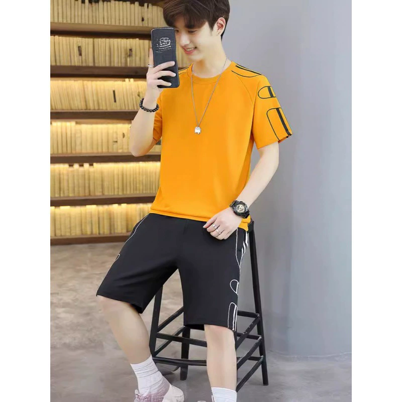 2024 мужской летний рекреационный спортивный набор дышащий и износостойкий стройный