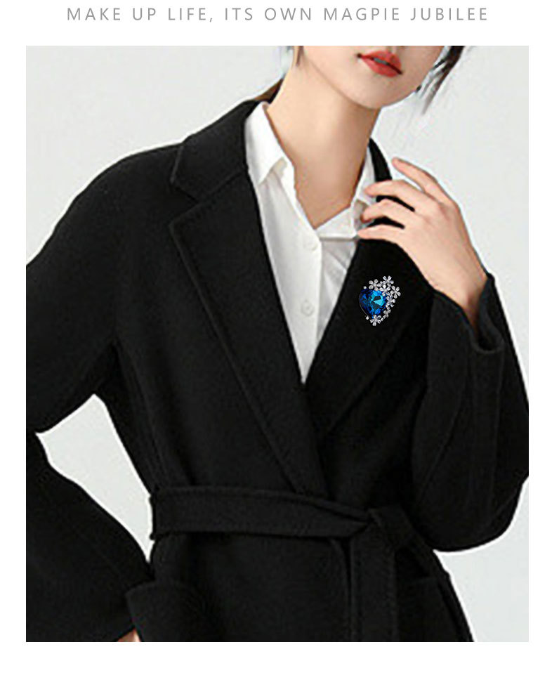 奢华高档海洋之星爱心胸针新款重工高级感心形胸花夸张