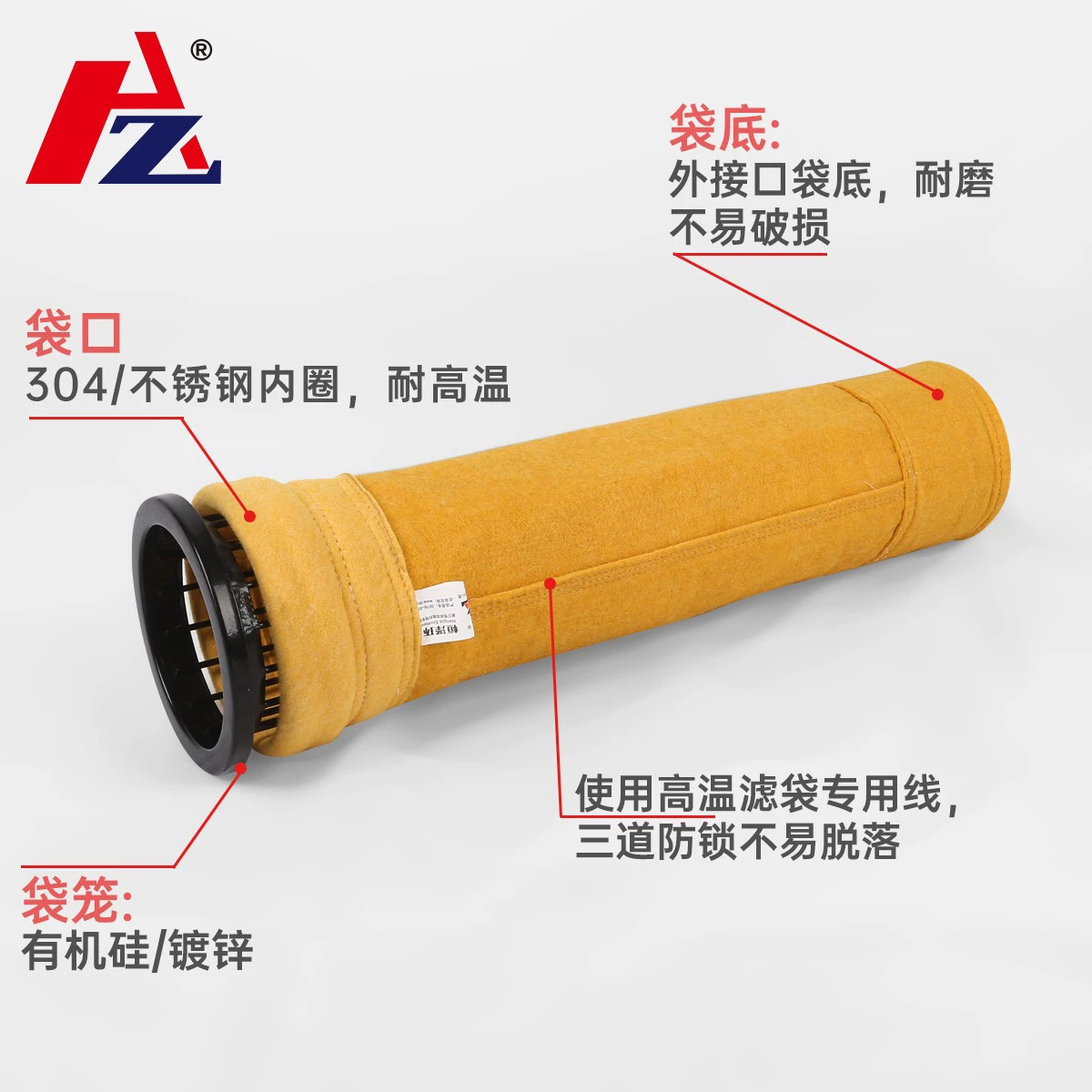 Мешок для пыли мешок для промышленного пылесборника P84, покрытый высокотемпературным устойчивым мешком для котла, полиэфирный игольчатый мешок для пыли