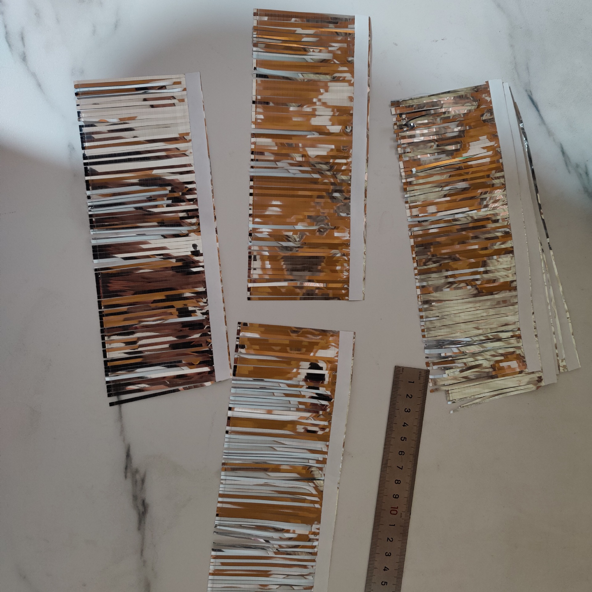 直型扁平金葱长条扁银葱长条装饰墙衣绿条绿丝片蓝色葱切卷卷丝片