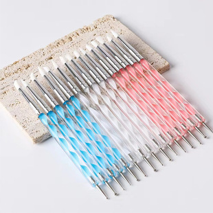 Cross-border hot selling spiral rod electric drill pen silicone pen indentation pen clay handmade DIY suit 5 nail art tools