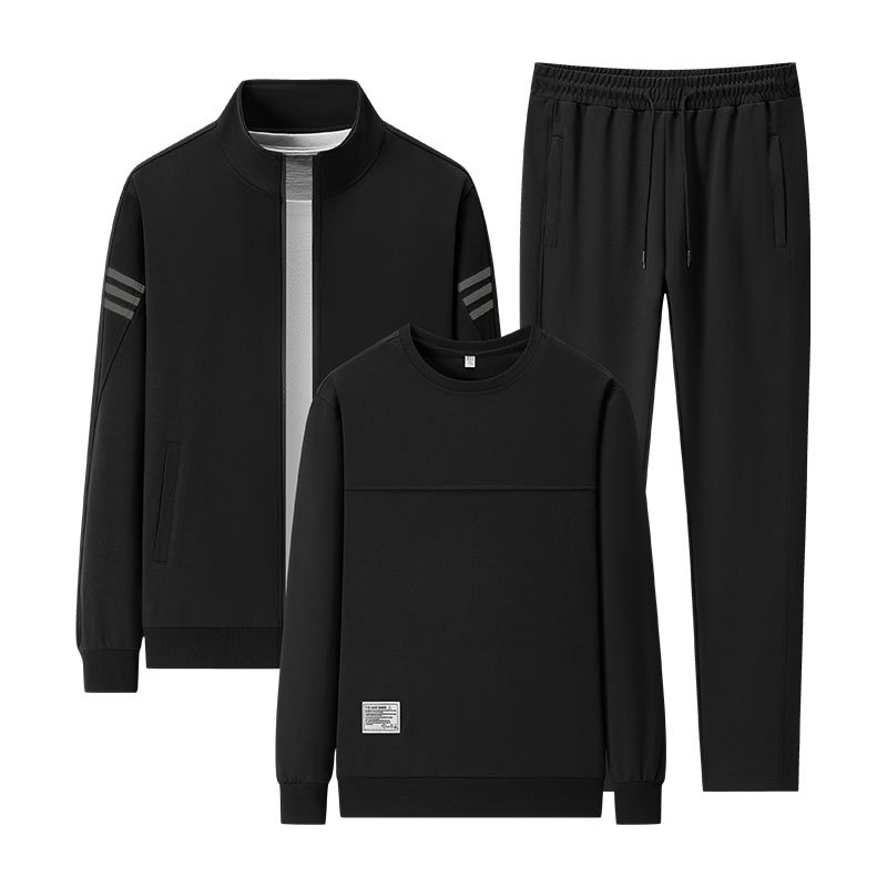 Trajes deportivos transfronterizos de primavera y otoño para hombres 2025 nuevos trajes deportivos casuales chaqueta chaqueta pantalones de tres piezas para hombres moda image 7