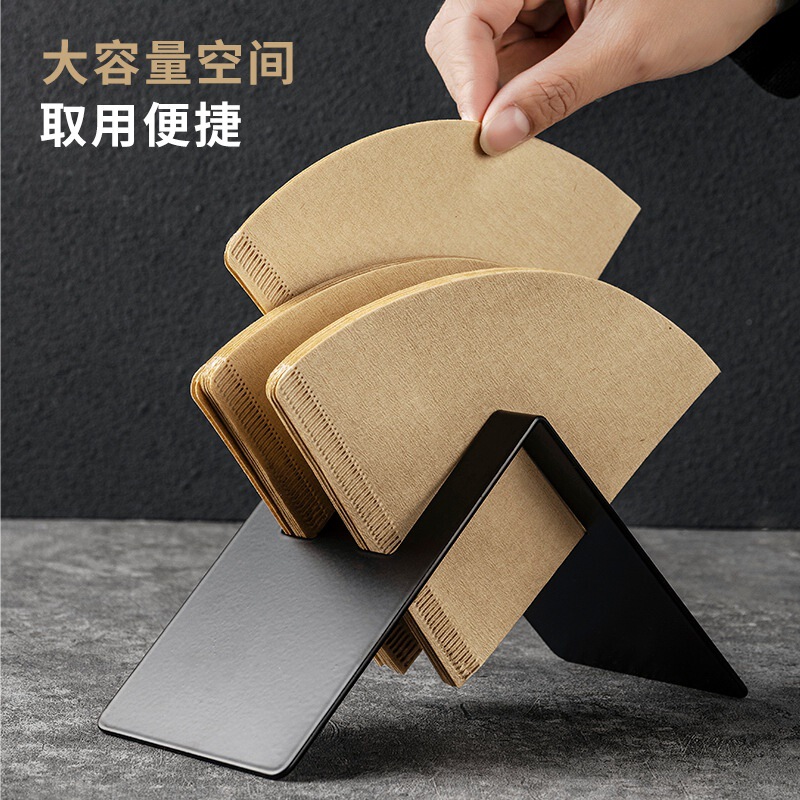 Stainless Steel Filter Paper Holder v60 Hand Brewed Coffee Filter Paper Storage Rack Cone Fan Filter Paper Rack Coffee Matching Utensils