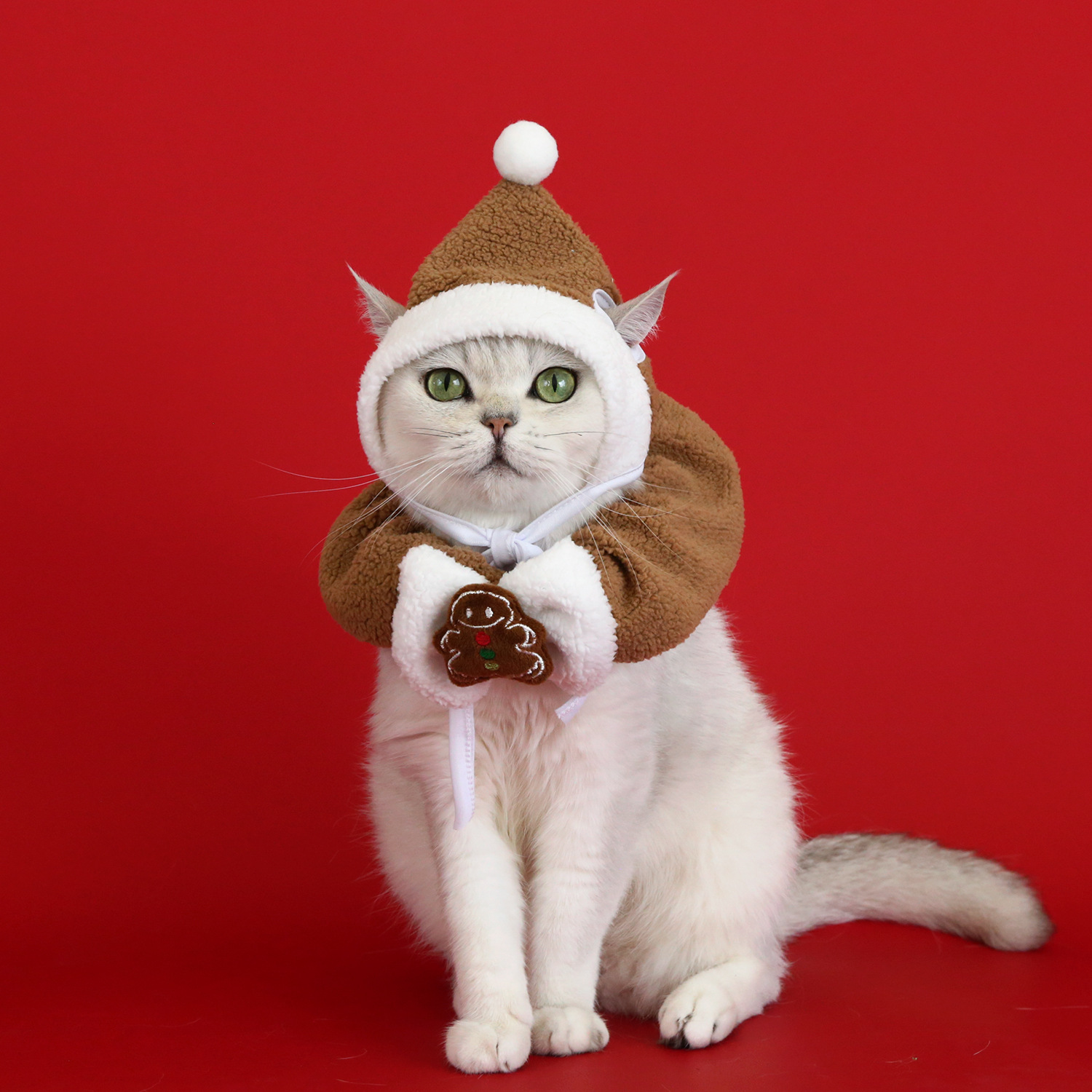 2025 Pet Bichon Puppy Traje de Navidad Árbol de Navidad de felpa Campana Bufanda Sombrero Gato Gato Cálido image 4
