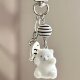 Glacier Series Flocking Cartoon Keychain Polar Bear Pendant Three-Dimensional Cute Ins Bag Gift Hanging Ornaments
