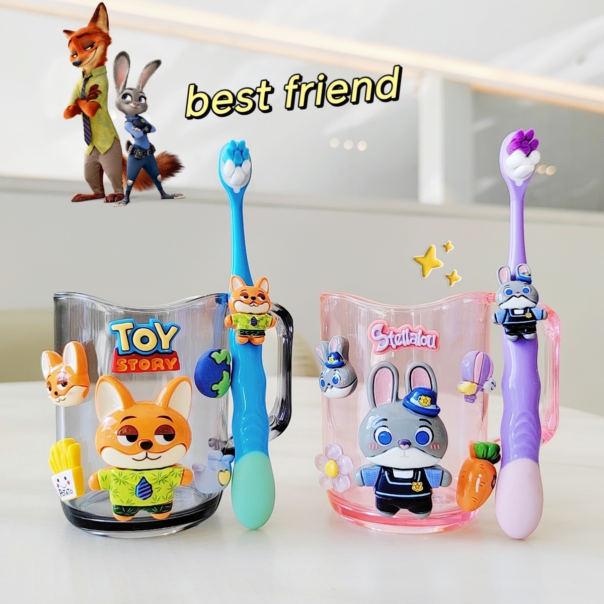 (Wholesale), children's cute mouthwash, toothbrush, set