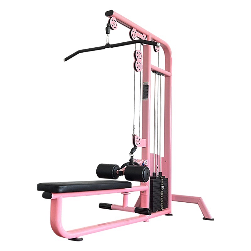 Equipo de gimnasio, polea alta para entrenamiento femenino, remo, ejercicio aeróbico de tracción trasera, moldeamiento y embellecimiento de la espalda.