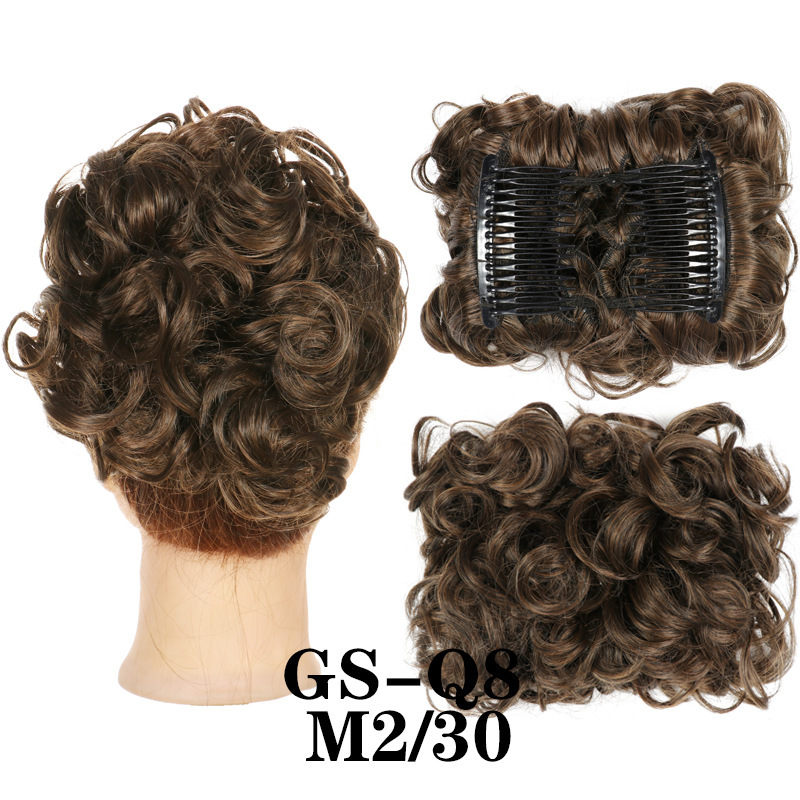 Transfronterizos europeos y estadounidenses rizos brotes de cabello al por mayor mujeres rizos ondas chinas retro flores brotes de caballo cabello de pino peluca