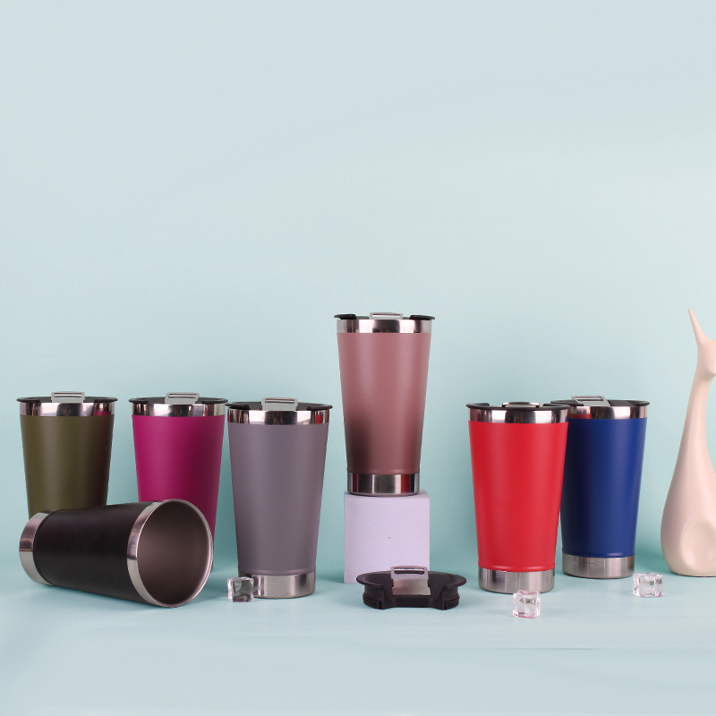 자체 포함 된 병따개 국경 간 브라질 맥주 컵 304 스테인레스 스틸 보온병 컵 진공 이중 층 대용량 자동차 컵