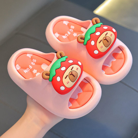 Children's Sandals and Slippers Feeling Girl's Summer Cartoon Cute Non-slip Indoor Bath Soft Bottom Slippers Baby Slippers