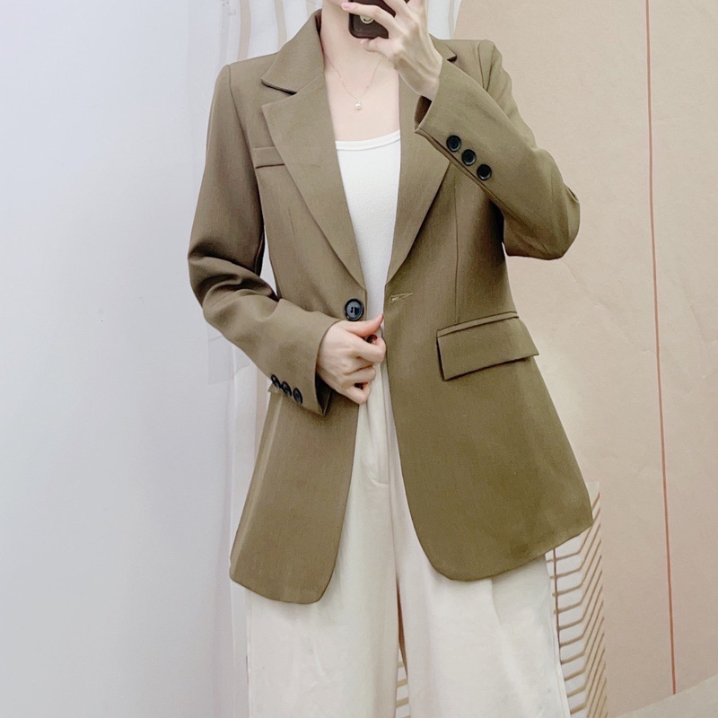 2025 Spring and Autumn New Korean Style Fashion Lapel Solid Color Short Commuter Versatile Casual Blazer 909