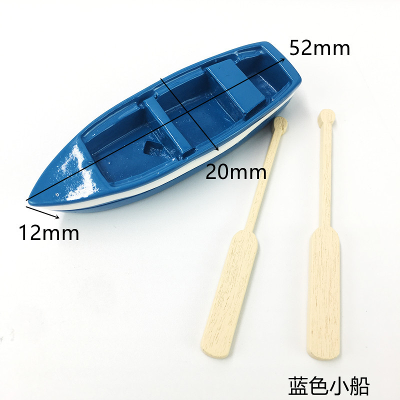 海洋风格梦幻小船 船桨水景DIY场景配件 小鱼帆船微景观树脂摆件-阿里巴巴