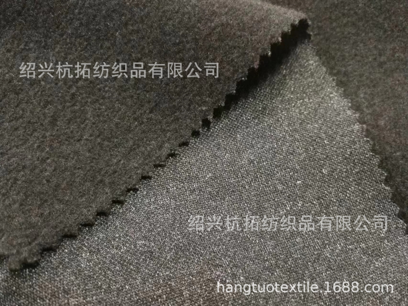 针织290g全涤深麻灰阳离子乱三路PK布拉毛双面布棉毛布抓毛单面绒