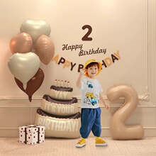 厂家18寸爱心铝膜气球 奶油复古色系套装 生日派对背景墙字母拉旗