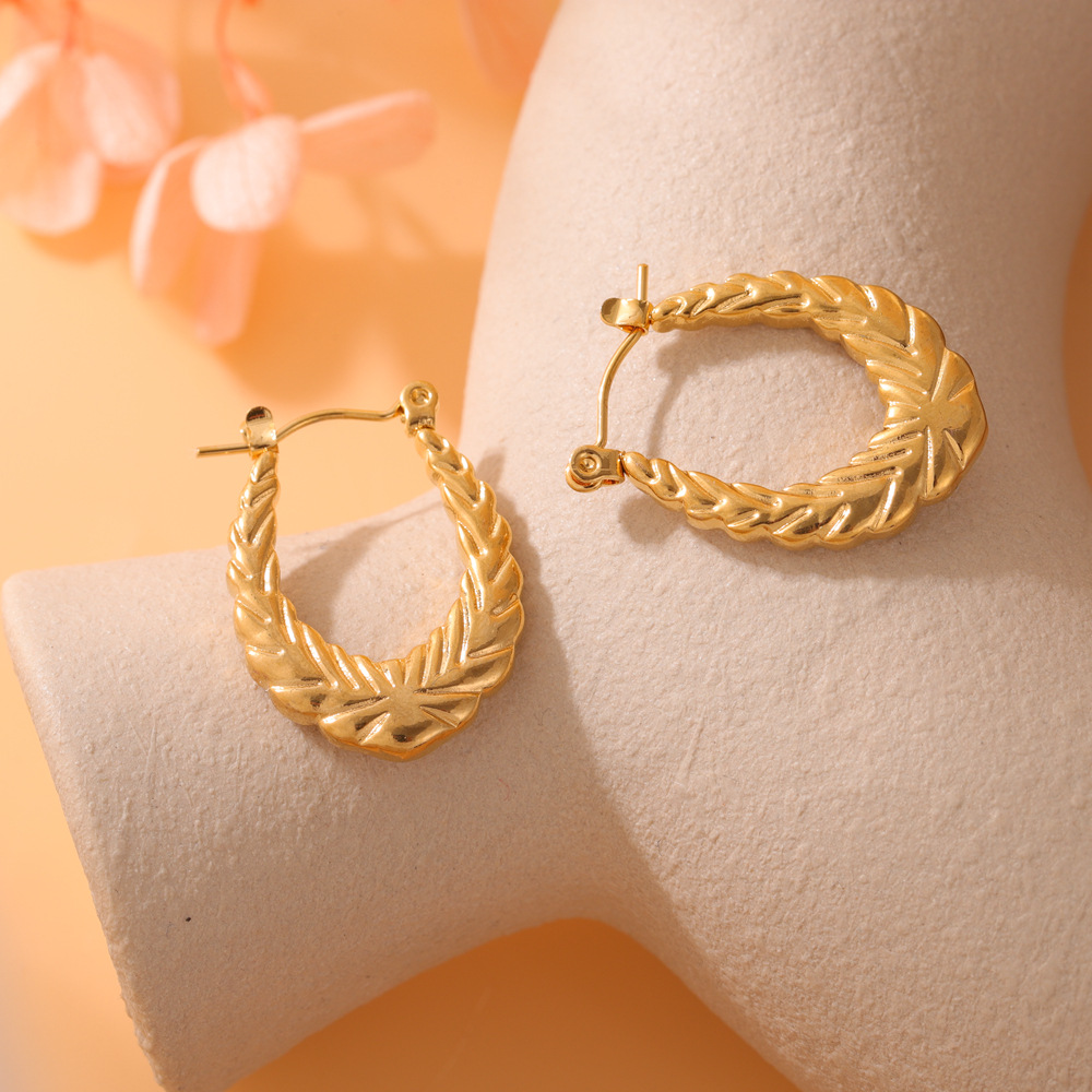 Pendientes de acero inoxidable estilo europeo, minimalista y ligero