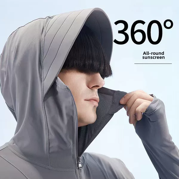 Driving Professional Fishing Sun Protection Clothing Men's Skin Jacket Summer Thin Ice Silk Long Sleeve UV Protection Breathable Sun Protection