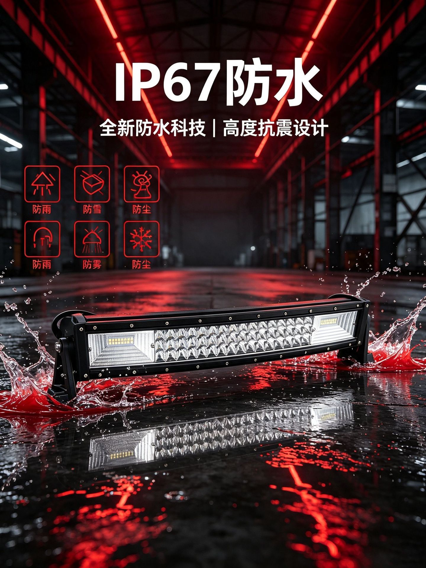 Factory direct car strip light 420W straight and curved all-aluminum LED super bright off-road vehicle spotlight