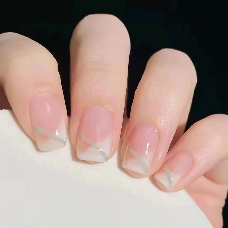 Wearable Nail stickers square have cash less than that is registered in the accounts Simplicity fresh Removable Nail stickers finished product nail White girl
